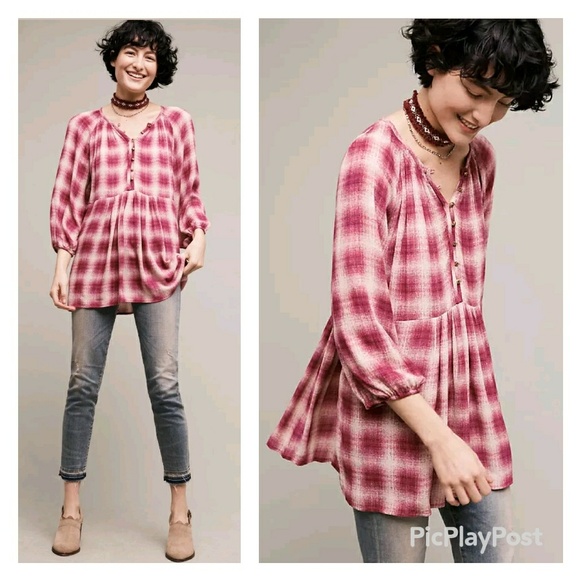 Anthropologie Tops - NAME YOUR PRICE Maeve Calavan Plaid Tunic